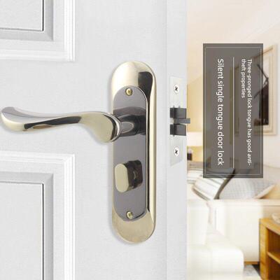 大胆把手单舌木门锁中国风简单单舌锁孔距离124卧室门锁多舌可选