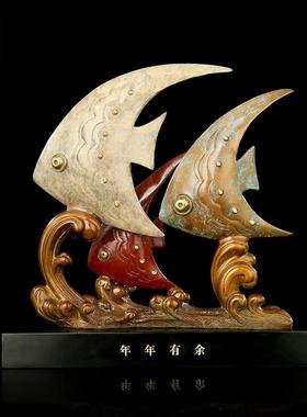 宇达青铜全铜摆件 《年年有余》创意礼品 工艺品 家居饰品摆件