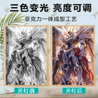 動(dòng)漫高達(dá)燈光畫創(chuàng)意發(fā)光畫裝飾畫ins臥室床頭小夜燈氛圍燈送禮物