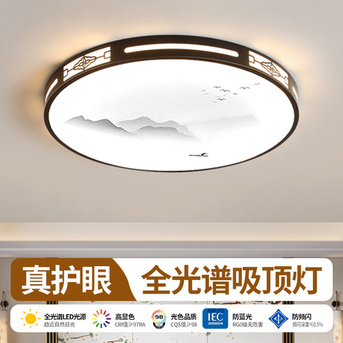主卧室灯2026新款LED吸顶灯现代简约全光谱护眼儿童房间中山灯具