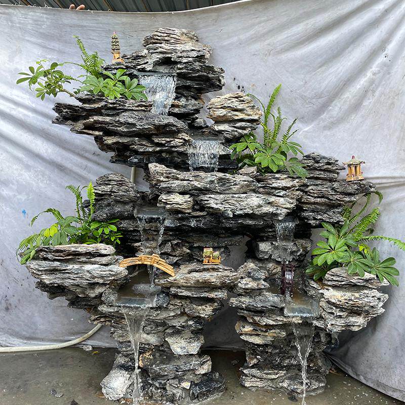 假山鱼池造景观真石头摆件花园庭院流水喷泉阳台装饰天然原石瀑布