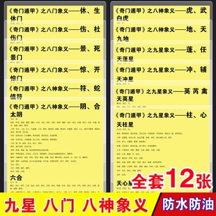 易学奇门八卦天干地支九星八神八门象义 奇门象义大全塑封学习卡