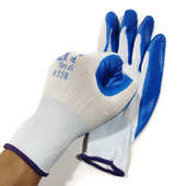 彦迪558丁腈涂掌劳保作业防护手套蓝色浸胶耐磨防切割挂胶修车12