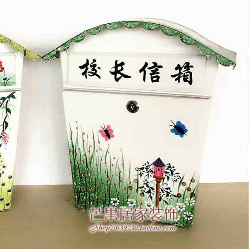 欧式创意带锁意见箱挂墙投诉建议箱信报箱学校户外防水室外信箱