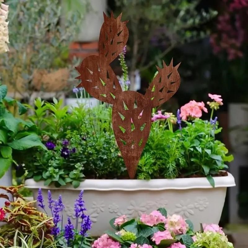 生锈的仙人掌球花盆花园装饰室外摆件铁艺工艺品金属铁艺插件摆件
