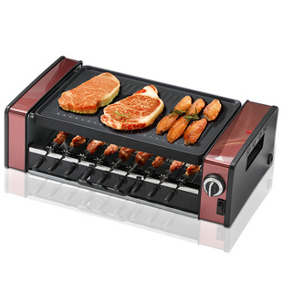 电烧烤炉家用双层烤串机自动旋转韩式 不粘电烤炉