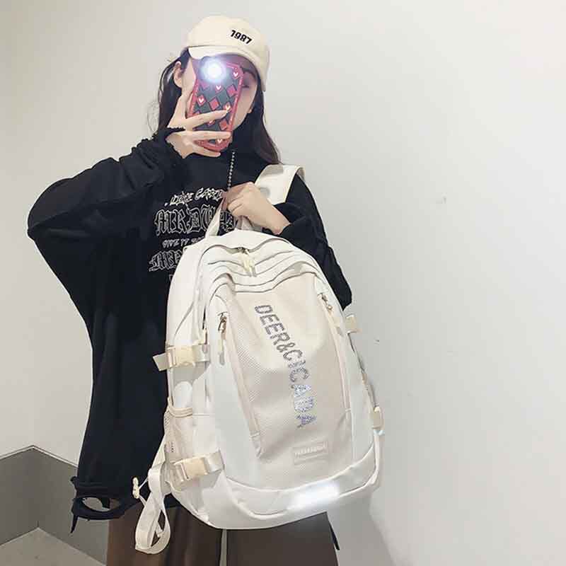 男生背包小众ins超火书包女初高中生高颜值美式大学生潮款双肩包