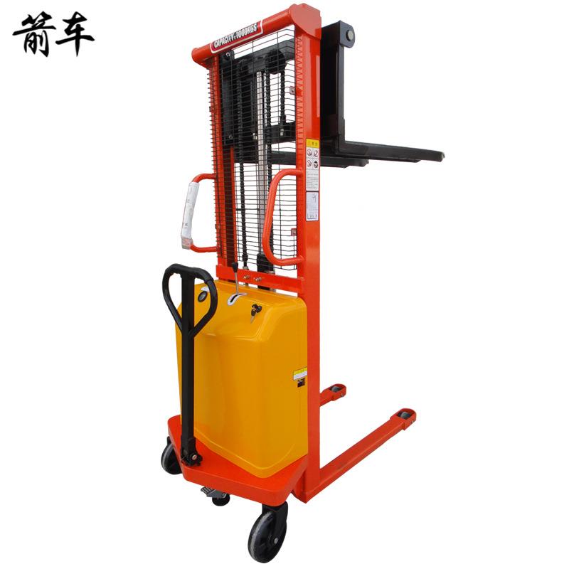 半电动堆高车 盖板式叉车堆高车装卸车升降堆垛车卸货车载重1-2吨