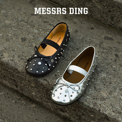 MESSRSDING铆钉玛丽珍平底单鞋女