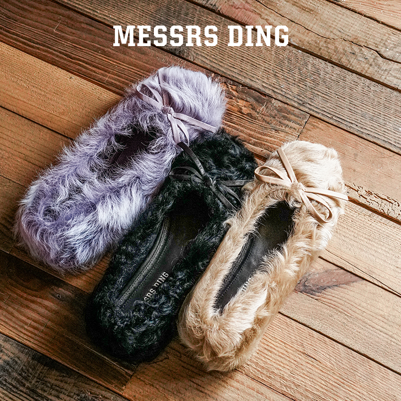 MESSRSDING复古毛毛鞋外穿一脚蹬