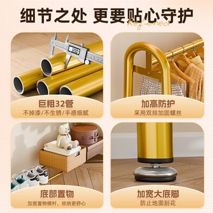 简易衣帽架可移动晾衣架落地室内房间挂衣架子家用卧室衣服收纳架
