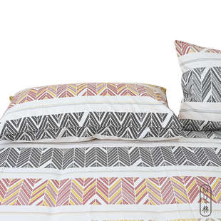 粗布床单 加厚棉含少量竹纤维条纹印花床单软凉席单双人床单凉爽