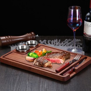 木质牛排盘刀叉套装仪式感餐具西餐盘子牛排餐盘高级感轻奢披萨盘