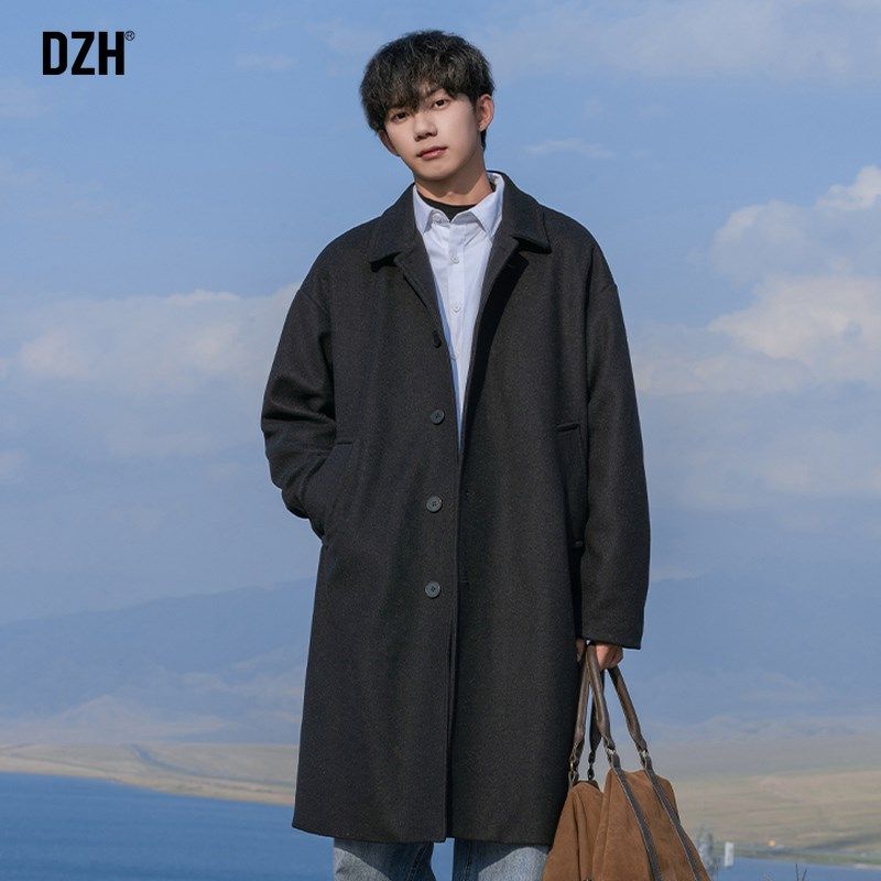 男士呢子大衣男冬季加厚高级感中长款风衣外套男款上衣2024年新款
