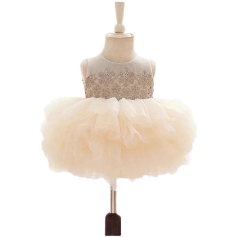 女童公主裙夏装婴儿小宝宝蛋糕裙蓬蓬生日百天周岁礼服网纱连衣裙