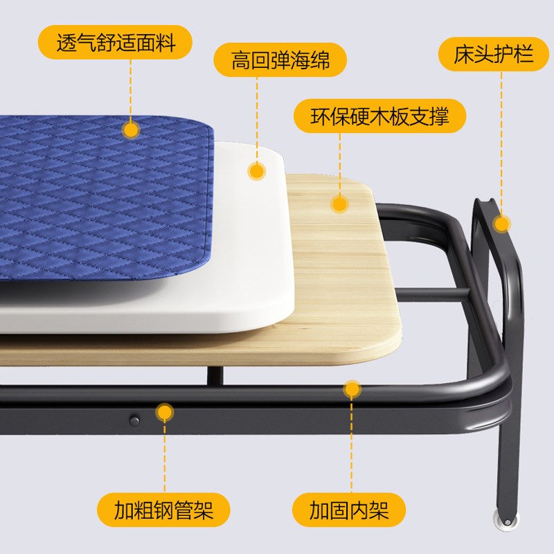 折叠床单人简易成人办公室午休神器免安装家用三折陪护床酒店加床