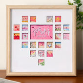 裱套装 心形油画棒相框爱心宫格画框创意心型生日diy装 饰画摆台装