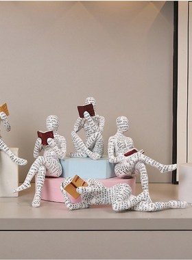 创意艺术人物读书女人摆件图书馆书房阅读室装饰品女士办公桌摆设