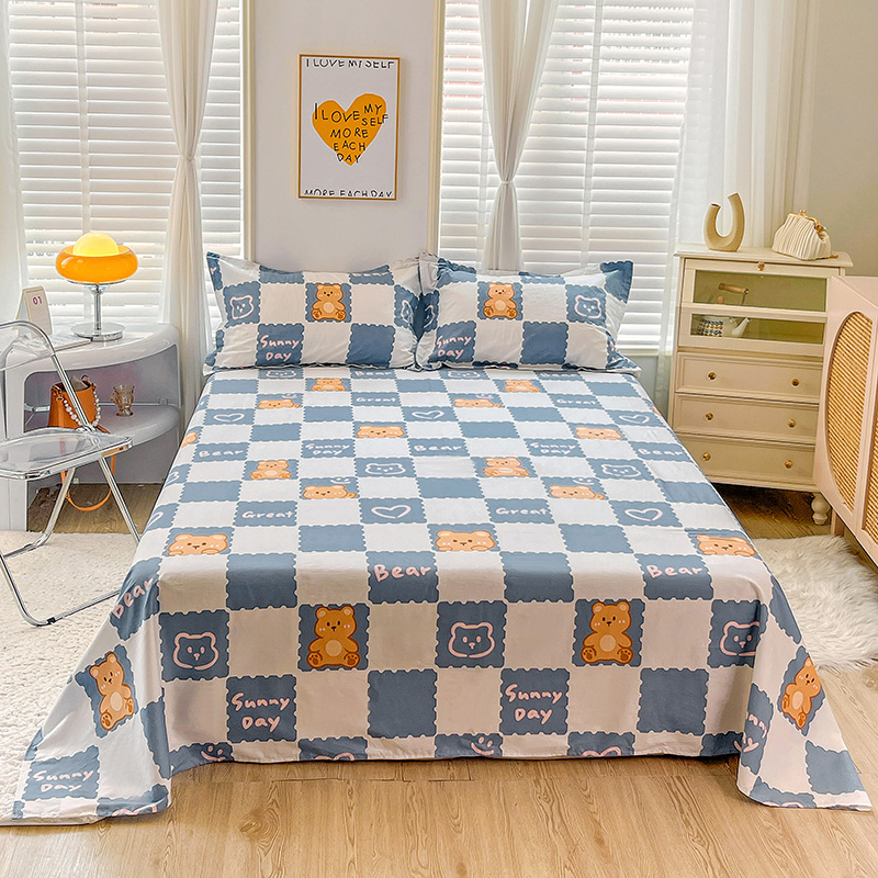 全棉床单单件纯棉加厚学生宿舍单人床北欧风简约双人被单被罩冬季