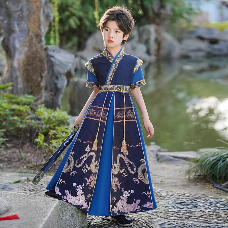 男童汉服儿童国风朗诵六一儿童节古风合唱演出服男孩民族表演服装