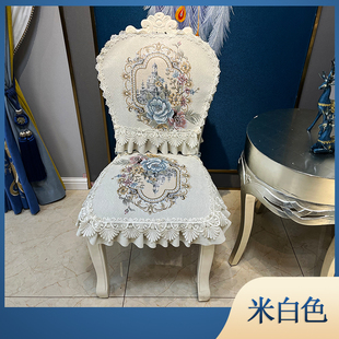 欧式 通用支持订制 美式 纯色餐椅垫坐垫靠背套加厚雪尼尔防滑四季