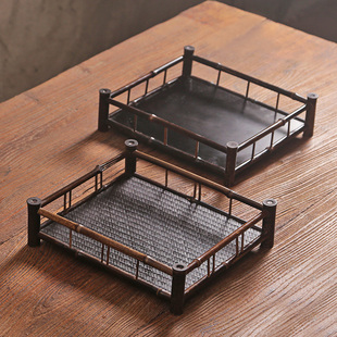 斑竹干泡台茶盘 全竹制茶道茶具收纳盘茶托盘 茶棚壶承茶杯架杯托