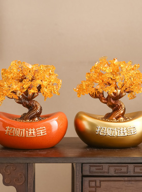 鹿摆件招财玄关客厅电视柜酒柜软装家居饰品发财树乔迁新居礼物