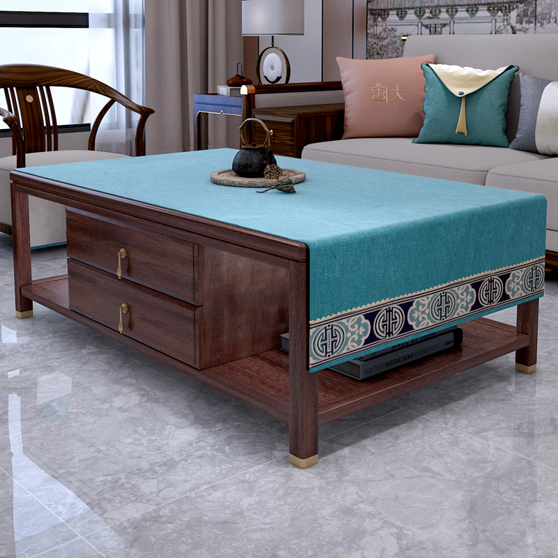 中式茶几盖布巾禅意茶餐桌布桌旗新中式茶席茶台布艺长方型茶桌布