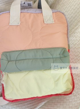 Z家新款儿童手提背包橘黄色撞色拼接幼儿园包包男女轻质双肩书包