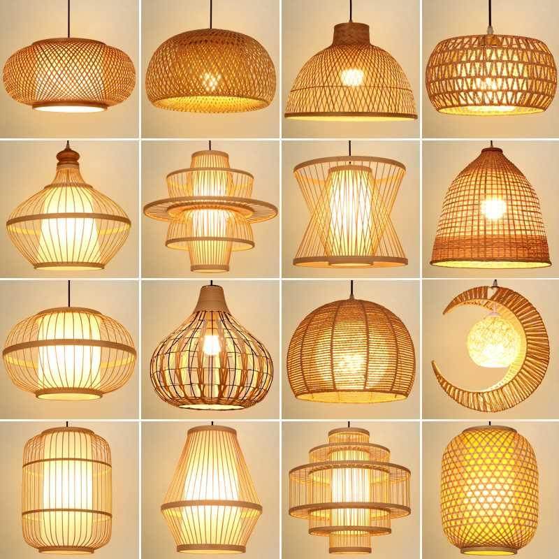 中式竹艺竹编吊灯具民宿火锅店饭馆餐厅日式灯笼禅意茶室藤编灯罩,家装灯饰光源,酒店/宴会厅/餐饮吊灯,淘宝优惠券,粉丝福利购,淘宝优惠卷