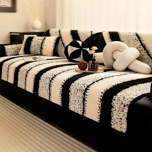 毛绒沙发垫四季通用防滑加厚防猫抓坐垫子高级感秋冬季保暖盖布毯