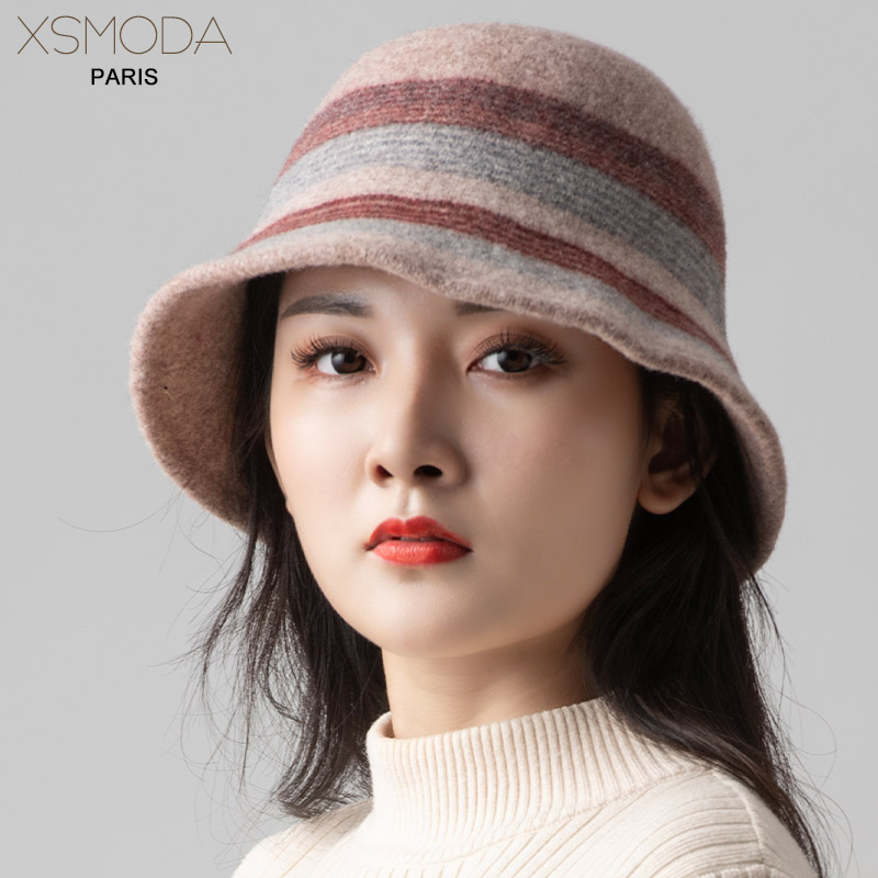 xsmoda高档100%澳洲羊毛渔夫帽女