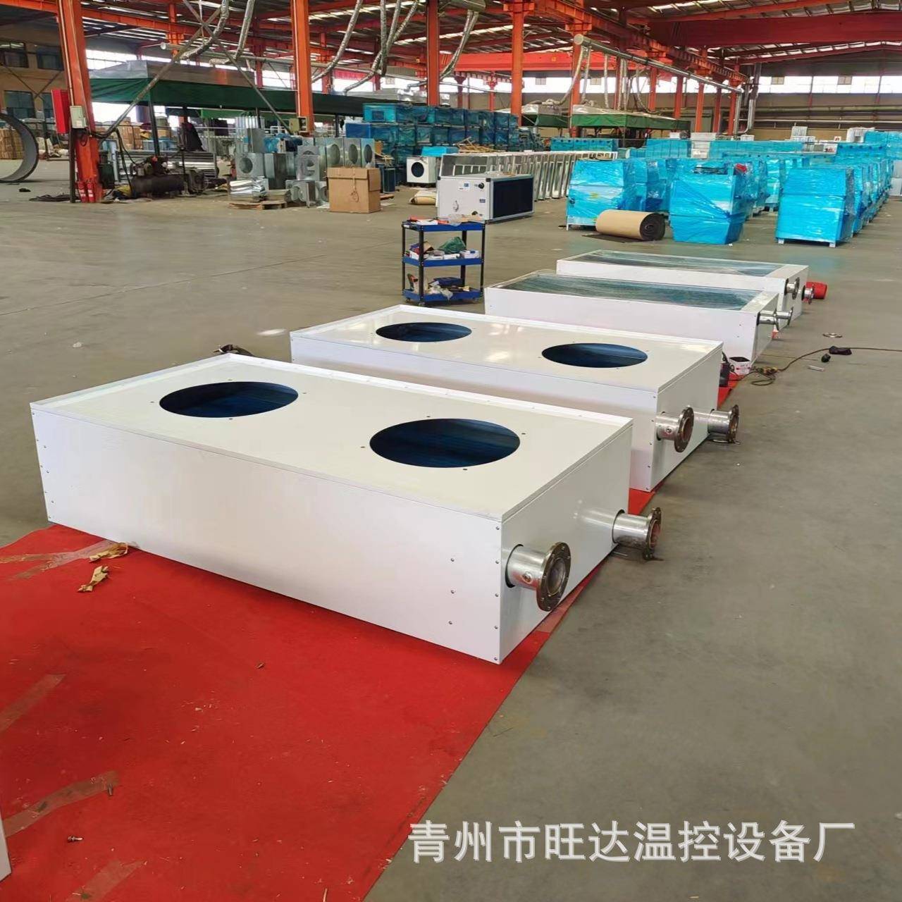 热销推荐新款大型工业水冷暖风机铜管水温散热器空气能末端表冷器