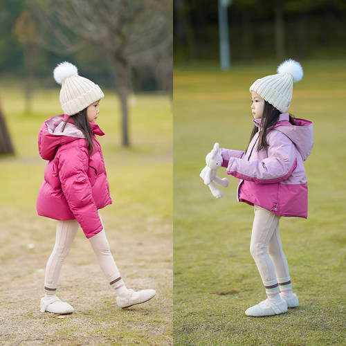初煦女童双面穿短款加厚羽绒服