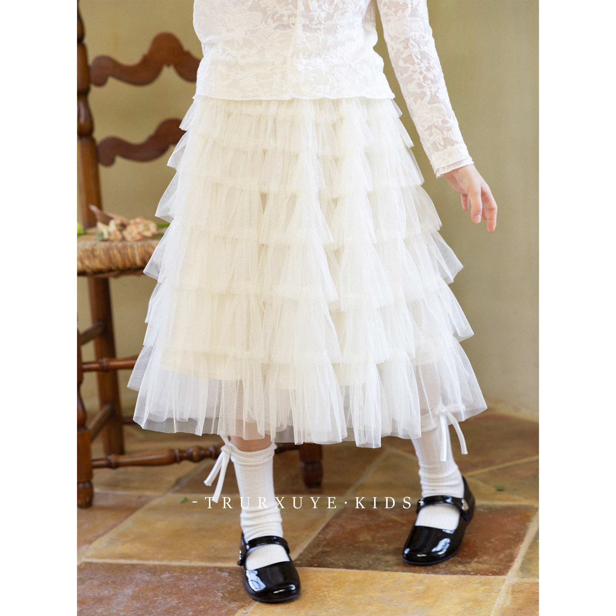 初煦女童网纱蛋糕裙2025秋季