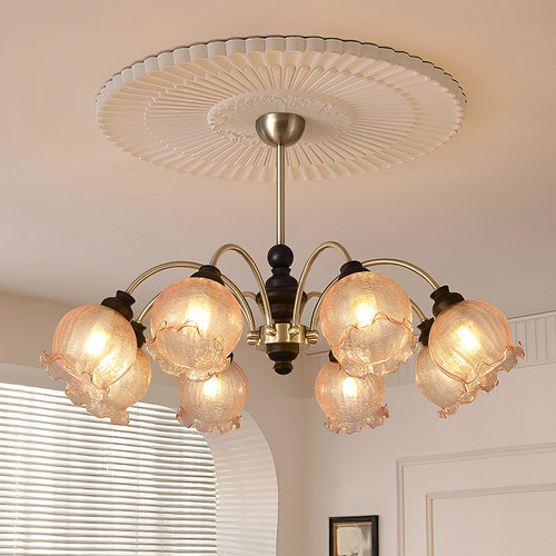 2025年新款法式中古琥珀色吊灯