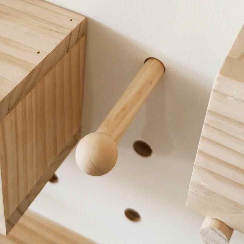 洞洞板木棍实木配件通用圆孔挂钩隔板层板火柴棍圆木棒置物架木质图片
