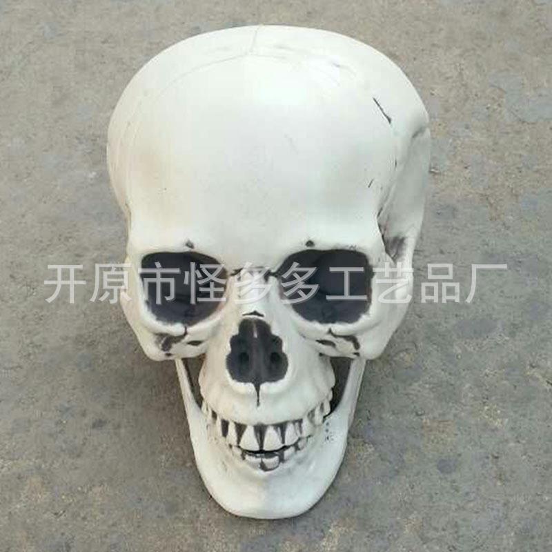 新款直销万圣节装扮骷髅头模型鬼屋酒吧派对鬼节鬼头摆件恐怖吓人