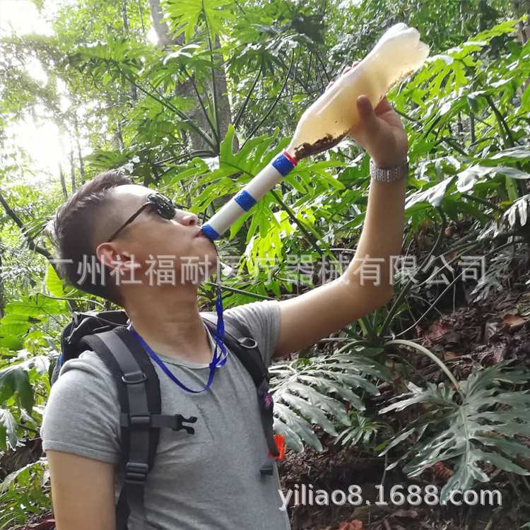 加压款可抽水户外装备直饮净水吸管便携式过滤水野外探险净水吸管