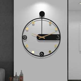 轻奢铁艺挂钟装 个性 饰家用客厅时钟太阳机芯简约北欧网红创意壁钟