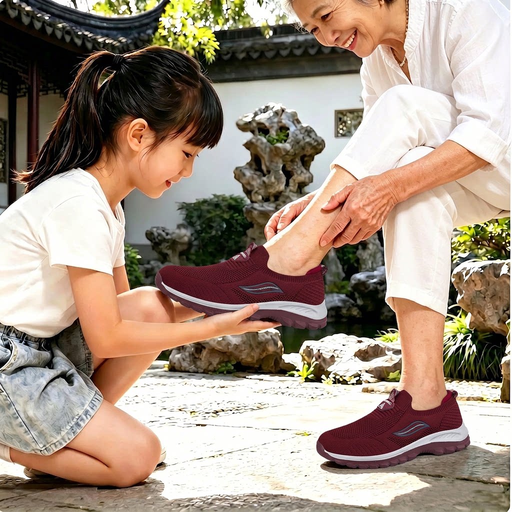夏季透气软底防滑中老年健步鞋