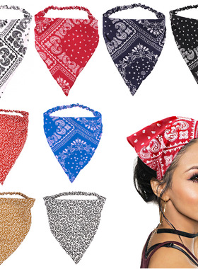 亚马逊腰果发带 夏季沙滩防晒头巾 波西米亚时尚腰果松紧三角头饰