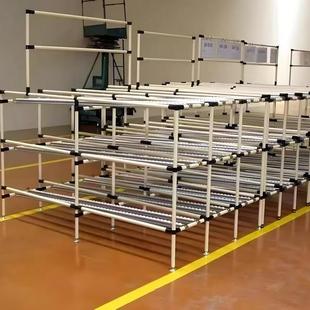 精益管货架流利式带轮子仓库车间加工线棒货架