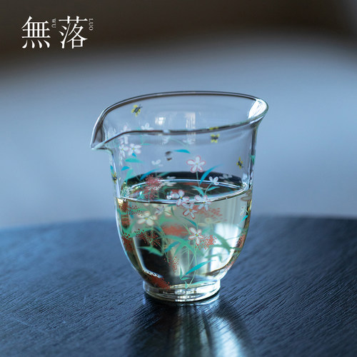 无落繁花似锦悦禅公道杯高端耐热玻璃茶海分茶器家用功夫茶道配件