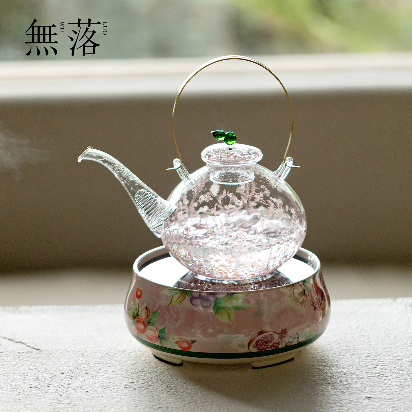 无落新中式电陶炉煮茶器围炉煮茶套装家用高硼硅耐热玻烧水煮茶壶