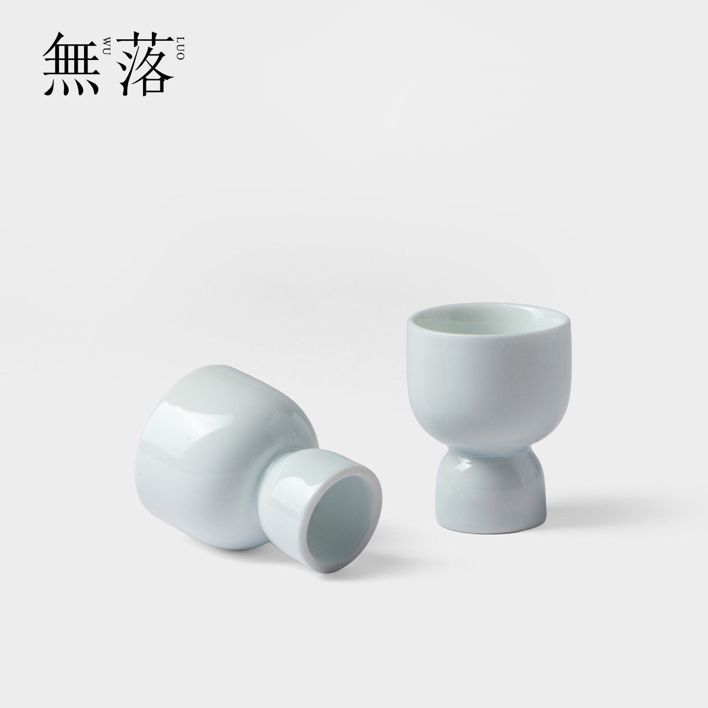 无落 新中式陶瓷白酒杯高级感影青纯手工家用酒杯纯色酒具清酒杯图片