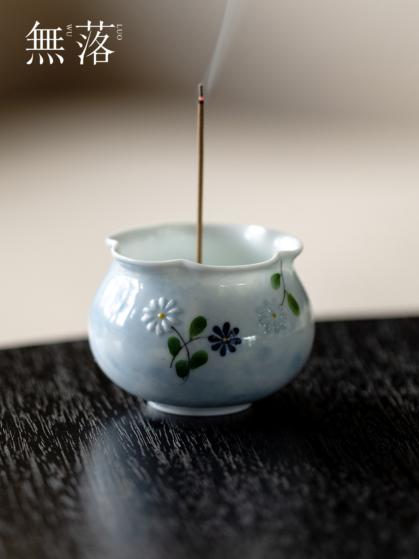 没有落蓝和白色手绘小雏菊线香炉家用室内沉香檀香经典香炉香炉,餐饮具,茶道/香炉,淘宝优惠券,粉丝福利购,淘宝优惠卷