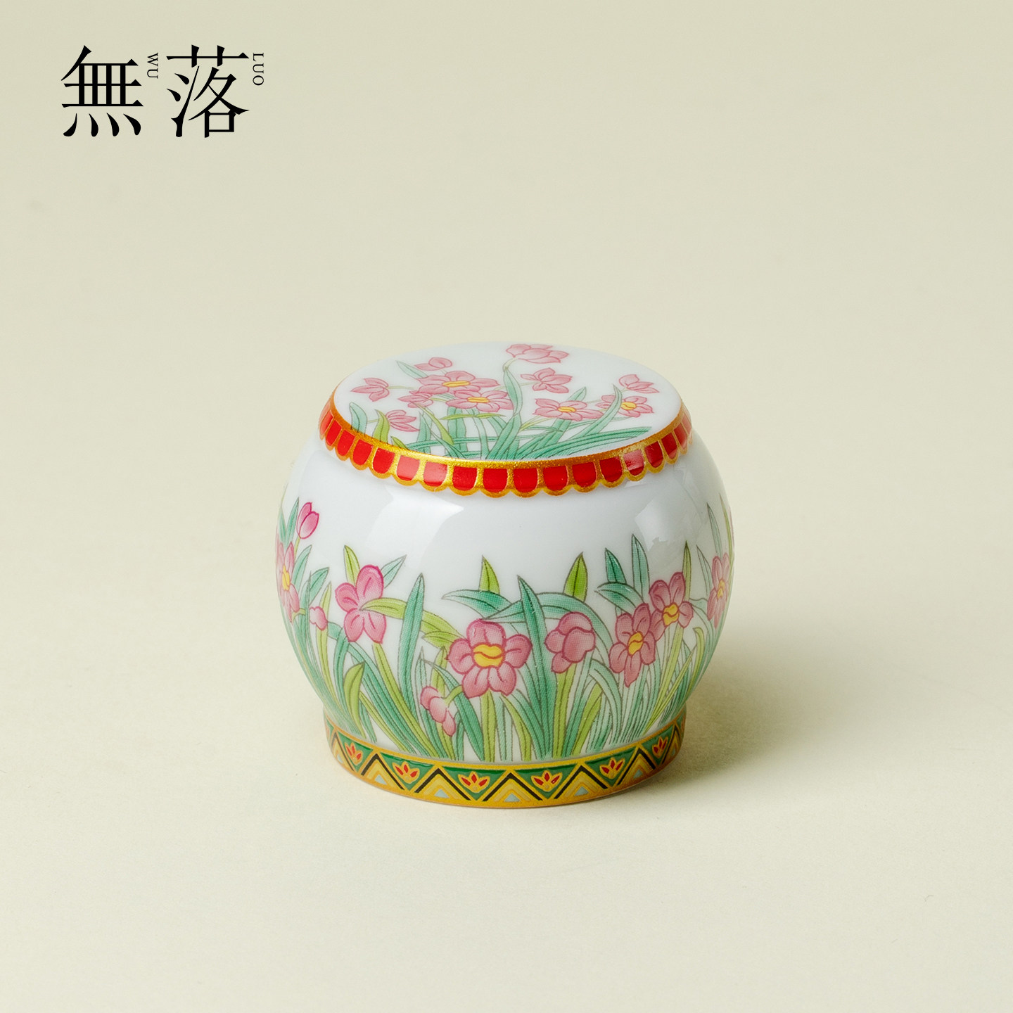 无落中式陶瓷盖置手工花纹茶道配件防烫茶具盖碗家用手绘圆形盖托,餐饮具,茶道/零配,淘宝优惠券,粉丝福利购,淘宝优惠卷