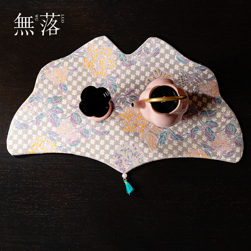 无落  织锦茶席新中式银杏叶仙女禅意茶桌布桌旗轻奢国茶具配件
