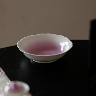 远山紫壶承手工陶瓷渐变茶承干泡盘小型家用干泡台高档茶台茶托盘